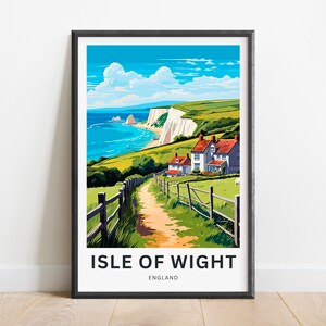 Isle of Wight Travel Print - Isle of Wight poster, England Wall Art, Framed present, Gift England Present