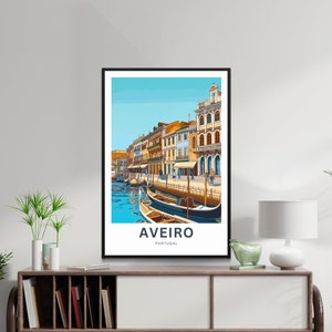 Personalized Aveiro Travel Print Aveiro poster, Venice of Portugal Wall Art, Framed present, Gift Portugal Present zdjęcie 7