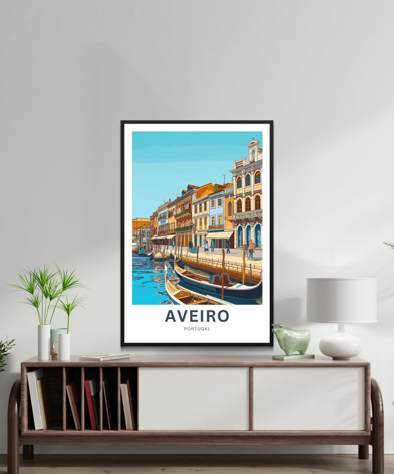 Personalized Aveiro Travel Print Aveiro poster, Venice of Portugal Wall Art, Framed present, Gift Portugal Present zdjęcie 7
