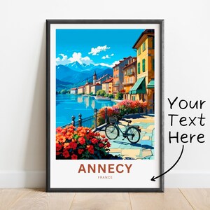 Personalized Annecy Travel Print - Annecy poster, France Wall Art, Framed present, Gift France Present