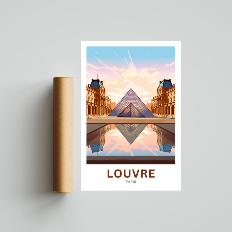 Louvre Travel Print Louvre Poster France Wall Art Framed Etsy