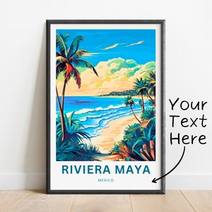 Riviera Maya Travel Print - Riviera Maya poster, Mexico Wall Art, Framed present, Gift Mexico Present