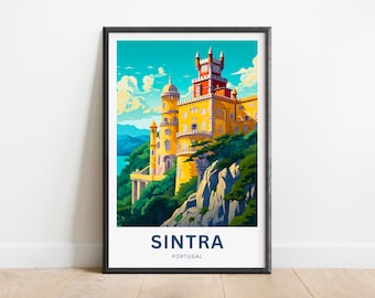 Sintra Travel Print - Sintra poster, Portugal Wall Art, Framed present, Gift Portugal Present