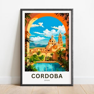 Cordoba Travel Print - Cordoba poster, Spain Wall Art, Framed present, Gift Spain Present