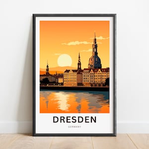Dresden Travel Print - Dresden Poster, Germany Wall Art, Framed present, Gift Germany Present