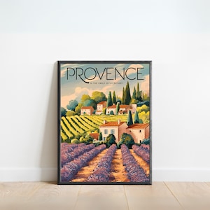 Provence Vintage Travel Poster - Provence Print, France Wall Art, Framed, Gift France Present
