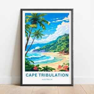 Cape Tribulation Travel Print - Cape Tribulation poster, Queensland, Australia Wall Art, Framed present, Gift Australia, Custom Your Text