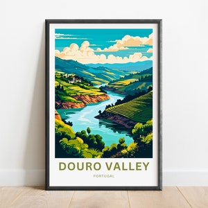 Douro Valley Travel Print - Douro Valley poster, Portugal Wall Art, Framed present, Gift Portugal Present