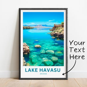 Personalized Lake Havasu Travel Print - Lake Havasu poster, Arizona Wall Art, Framed present, Gift Arizona Present