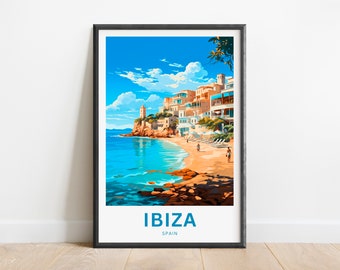 Ibiza Travel Print - Ibiza poster, Spain Wall Art, Framed present, Gift Spain Present