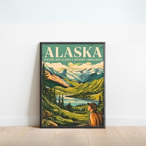 Alaska Vintage Travel Poster, Alaska print, USA Wall Art, Framed present, Gift United States Present