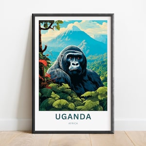 Uganda Travel Print - Uganda poster, Africa Wall Art, Framed present, Gift Africa Decor Present, Customize Your Text