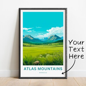 Personalized Atlas Mountains Travel Print - Atlas Mountains poster, Morocco Wall Art, Framed present, Gift Morocco Present