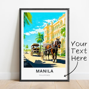 Personalized Manila Travel Print - Manila poster, Philippines Wall Art, Framed present, Gift Philippines Present
