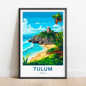 Tulum Riviera Maya Travel Print - Tulum poster, Mexico Wall Art, Framed present, Gift Mexico Present