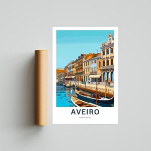 Impression personnalisée de voyage Aveiro affiche Aveiro, art mural Venise du Portugal, cadeau encadré, cadeau Portugal cadeau image 5