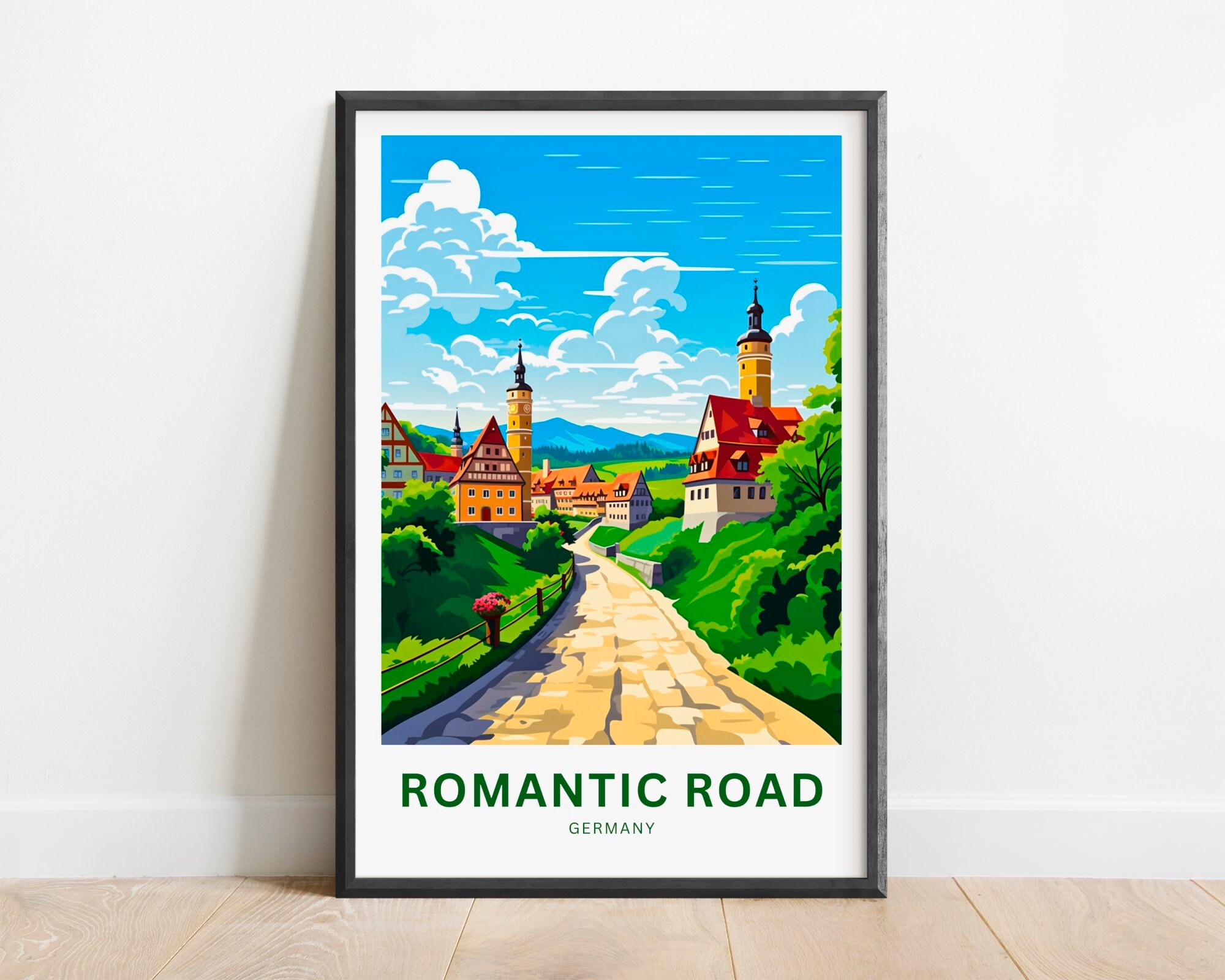 ドイツ ロマンチック街道 ローテンブルク?絵画55/400 サイン入り