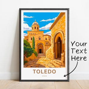Personalized Toledo Travel Print - Toledo poster, Spain Wall Art, Wall Decor, Framed present, Gift Spain Present