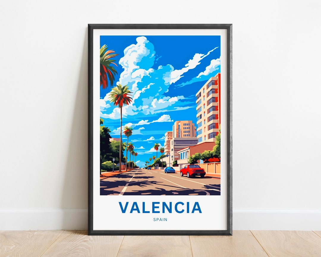 Valencia Travel Print Valencia Poster, Spain Wall Art, Framed Present