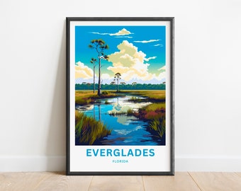 Everglades-reisposter: Florida Wall Art Print (digitaal bestand)