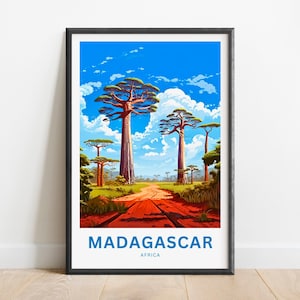 Madagascar Travel Print - Madagascar poster, Africa Wall Art, Framed present, Gift Africa Present
