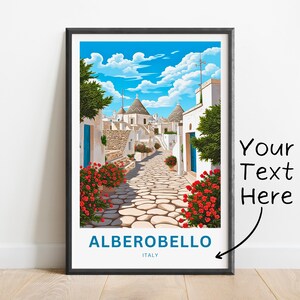 Personalized Alberobello Travel Print - Alberobello poster, Italy Wall Art, Framed present, Gift Italy Present