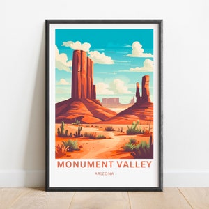 Monument Valley Travel Print - Monument Valley poster, Arizona Wall Art, Framed present, Gift Arizona Present
