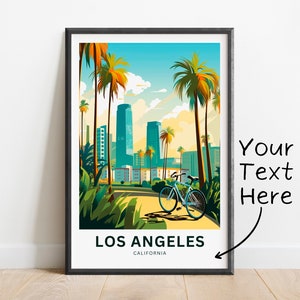 Personalisierte Los Angeles Reise Druck - Los Angeles Poster, Kalifornien Wand Kunst, gerahmtes Geschenk, Geschenk Kalifornien Geschenk