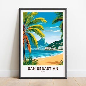 San Sebastian Travel Print - San Sebastian poster, Spain Wall Art, Framed present, Gift Spain Present