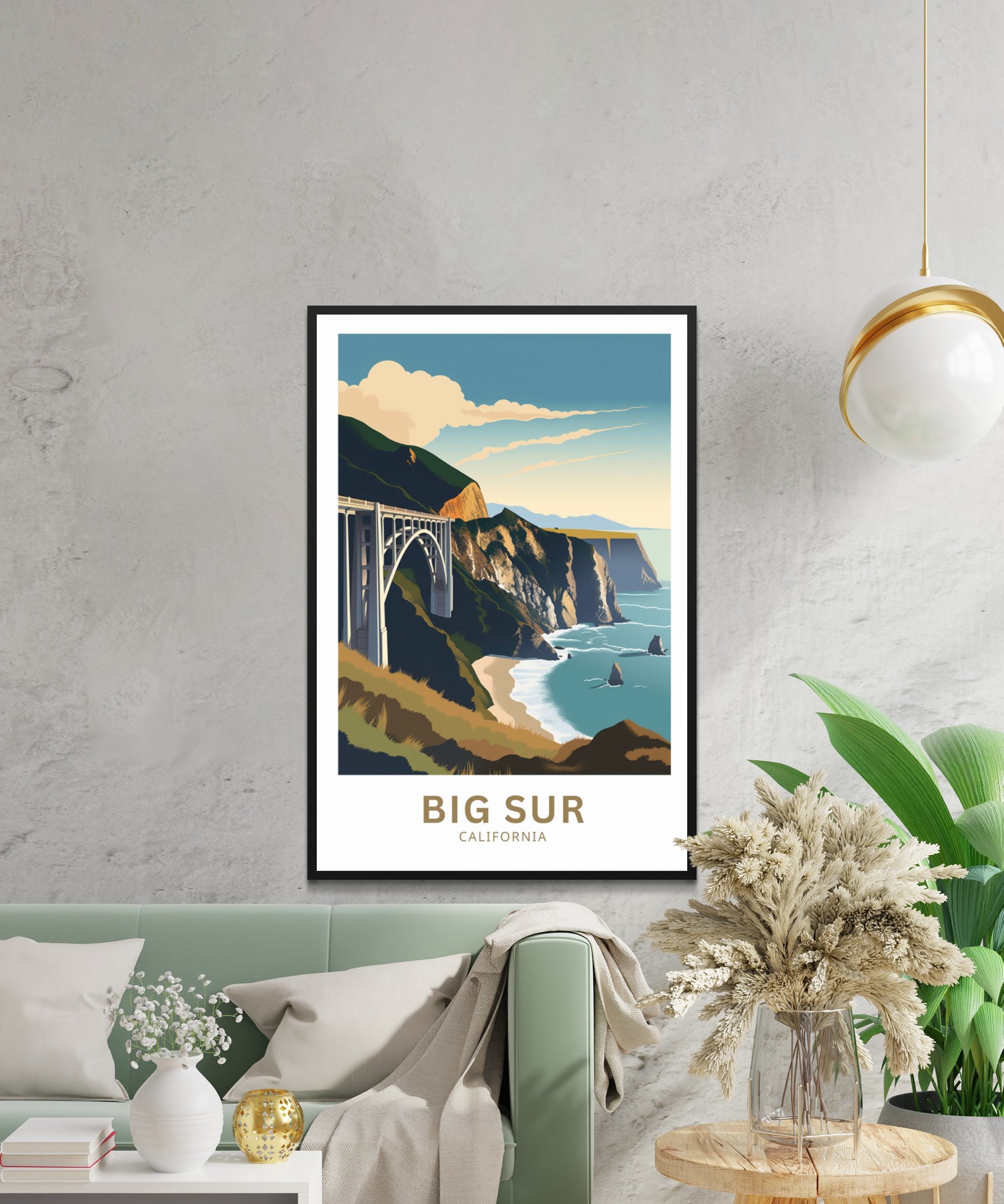 Big Sur California Travel Poster – Minimalist Landscape Art Print