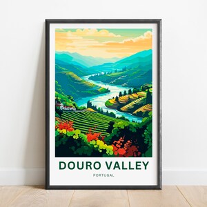 Douro Valley Travel Print - Douro Valley poster, Portugal Wall Art, Framed present, Gift Portugal Present
