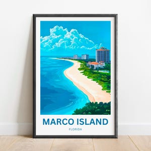 Marco Island Travel Print - Marco Island poster, Florida Wall Art, Framed present, Gift Florida Art Decor Present