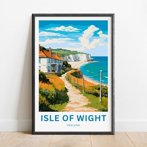 Isle of Wight Travel Print - Isle of Wight poster, England Wall Art, Framed present, Gift England Present