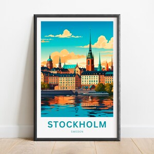 Stockholm Travel Print - Stockholm poster, Sweden Wall Art, Framed present, Gift Sweden Present