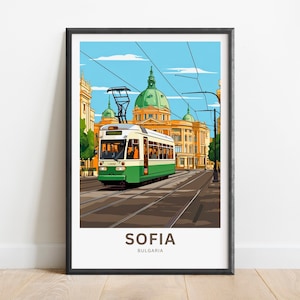 Sofia Travel Print - Sofia poster, Bulgaria Wall Art, Framed present, Gift Bulgaria Present