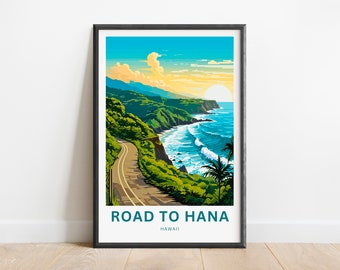 Road to Hana Travel Print - Road to Hana poster, Maui, Hawaii Wall Art, Framed present, Gift Maui, Hawaii Present