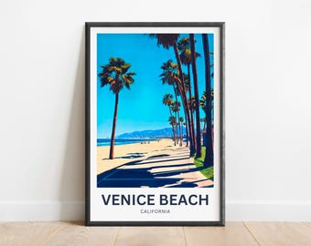 Venice Beach Travel Print - Venice Beach poster, California Wall Art, Framed present, Gift California Present