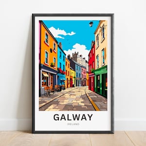 Galway Travel Print - Galway poster,  Ireland Wall Art, Framed present, Gift  Ireland Present