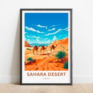 Sahara Desert Travel Print - Sahara Wüste Poster, Afrika Wandkunst, gerahmtes Geschenk, Geschenk Afrika Geschenk