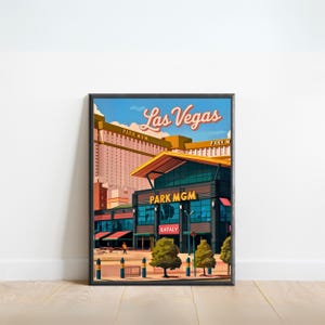 Park MGM Las Vegas Vintage Travel Poster - Las Vegas Print, US Wall Art, Framed, Gift Nevada Present