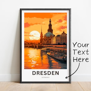 Personalized Dresden Travel Print - Dresden Poster, Germany Wall Art, Framed present, Gift Germany Present