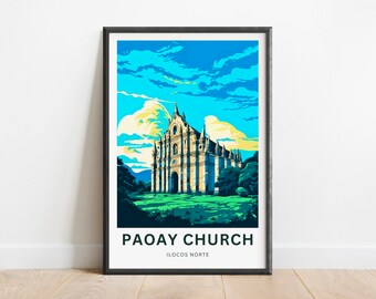 Paoay Church Travel Print - Paoay Church poster, Philippines Wall Art, Framed present, Gift Philippines Present