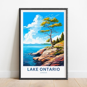 Lake Ontario Travel Print - Lake Ontario poster, Canada Wall Art, Framed present, Gift Canada Present