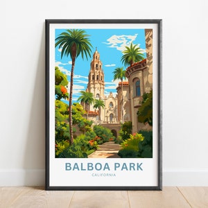 Balboa Park Travel Print - Balboa Park poster, California Wall Art, Framed present, Gift California Present