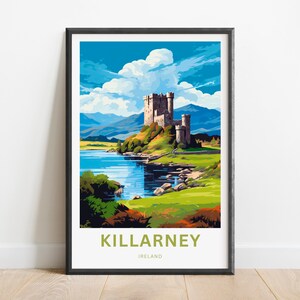 Killarney Travel Print - Killarney National Park poster, England Wall Art, Framed present, Gift Ireland Present