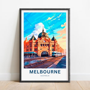 Melbourne Travel  Print - Melbourne poster, Australia Wall Art, Framed present, Gift Australia Present Decor, Customize Your Text