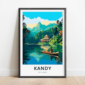 Kandy Travel Print - Kandy poster, Sri Lanka Wall Art, Framed present, Gift Sri Lanka Present