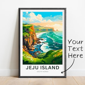 Personalized Jeju Island Travel Print - Jeju Island poster, South Korea Wall Art, Framed present, Gift South Korea Present