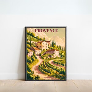 Provence Vintage Travel Poster - Provence Print, France Wall Art, Framed, Gift France Present