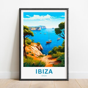 Ibiza Travel Print - Ibiza poster, Spain Wall Art, Framed present, Gift Spain Present